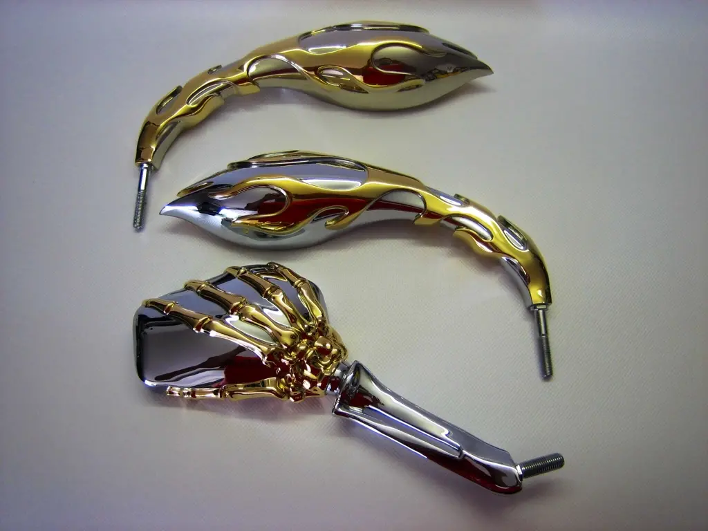 Rückspiegel Motorrad vergoldet galvanisieren