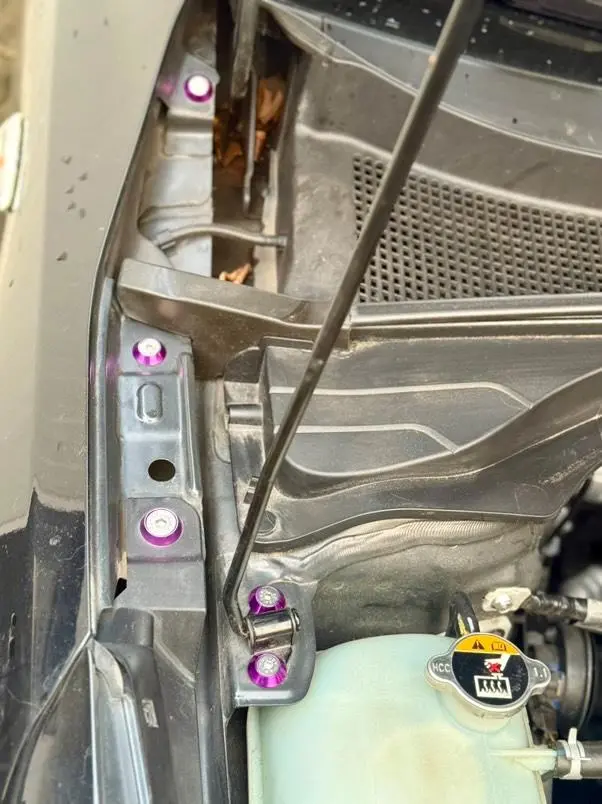 Eloxierte Schrauben im Motorraum, Galvanisieren von Autoteilen, Muttern veredeln, Schrauben veredeln