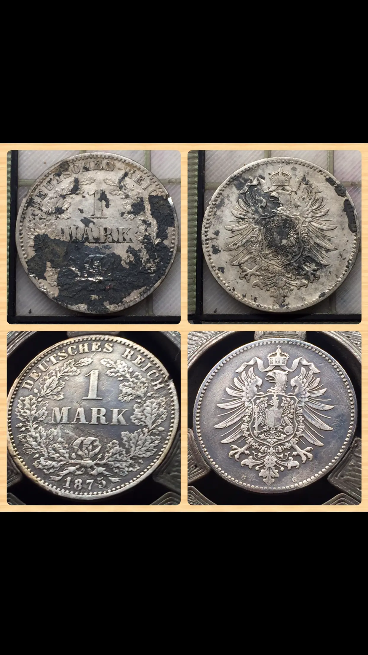 Münzen silberpatiniert