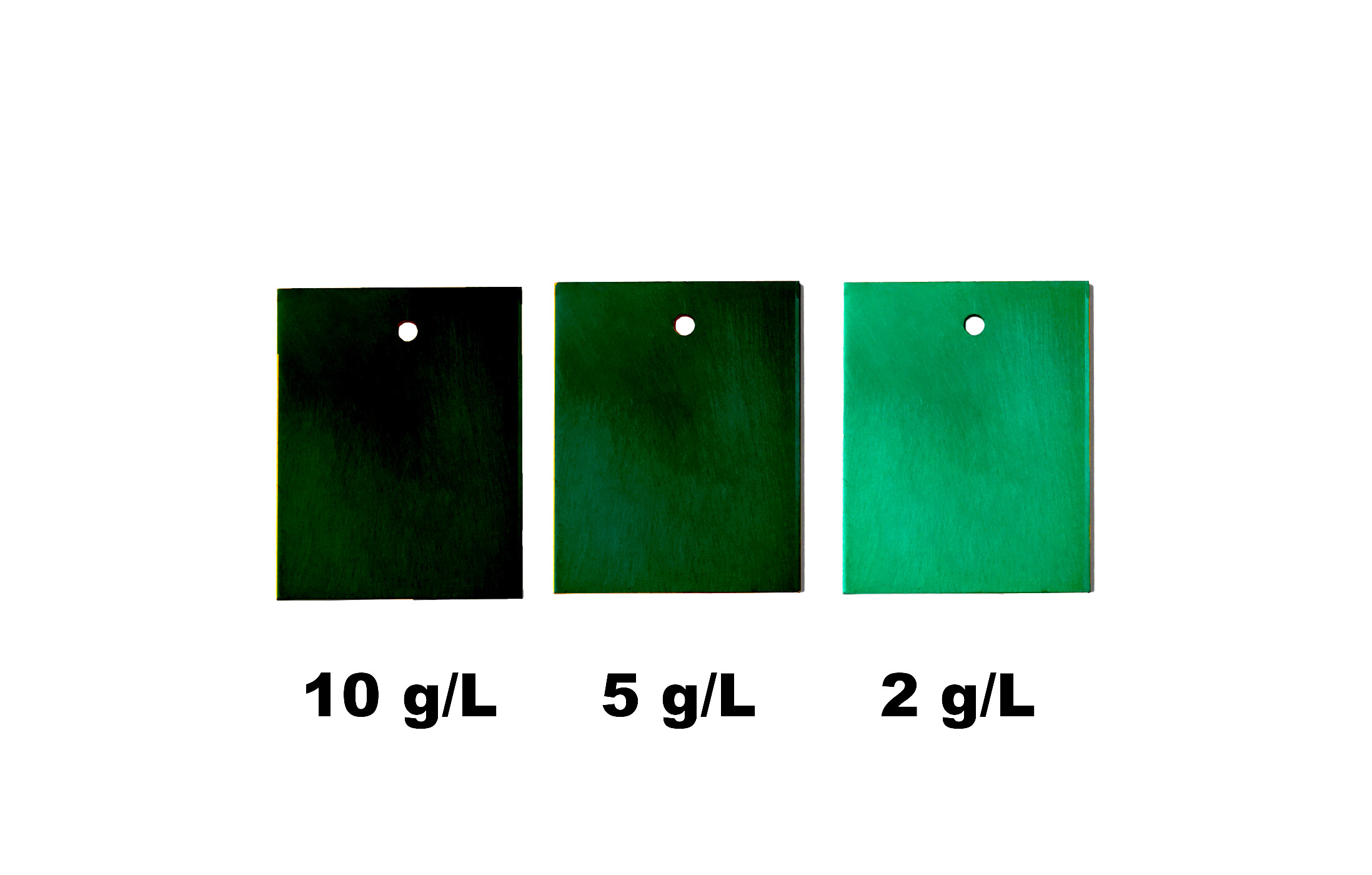 Aluminum dye green - Colour anodising in green different shades of green