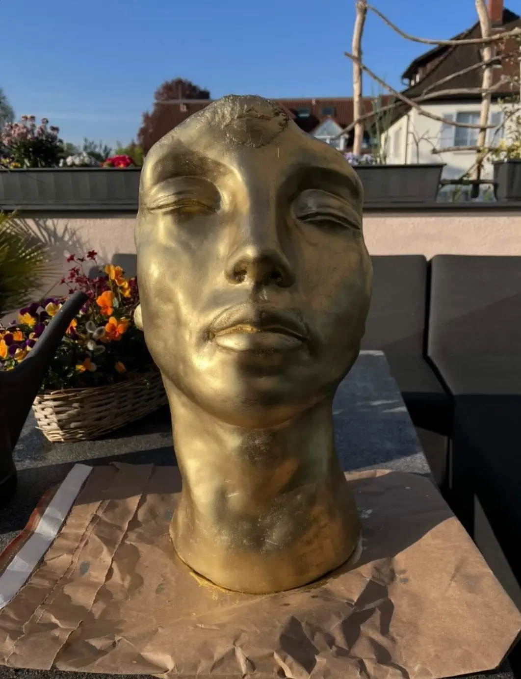 Büste patiniert Garten 