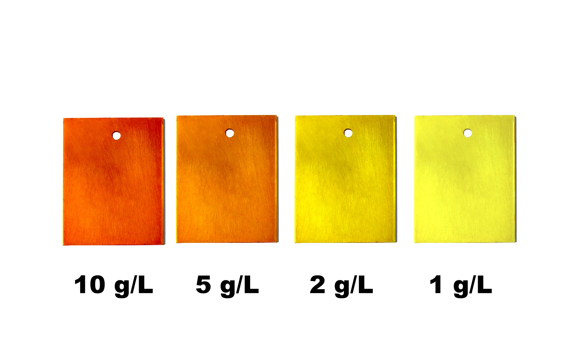 Anodised aluminium colors - Yellow shades of anodised aluminium - Aluminium dye yellow Tifoo