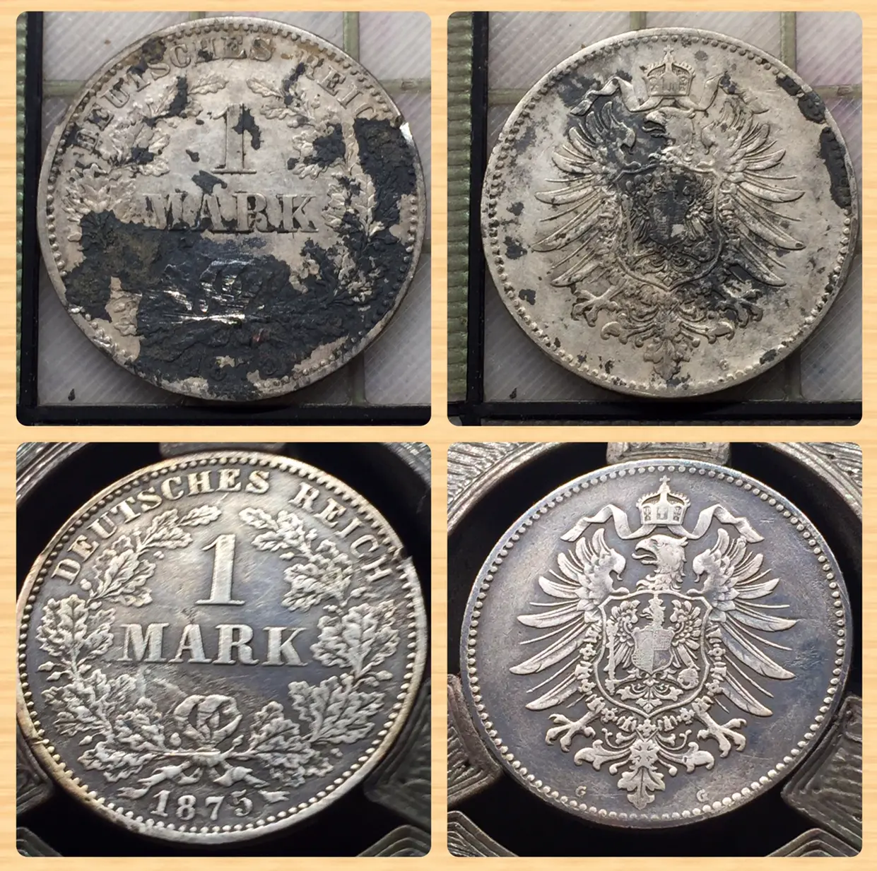 Münzen silberpatiniert