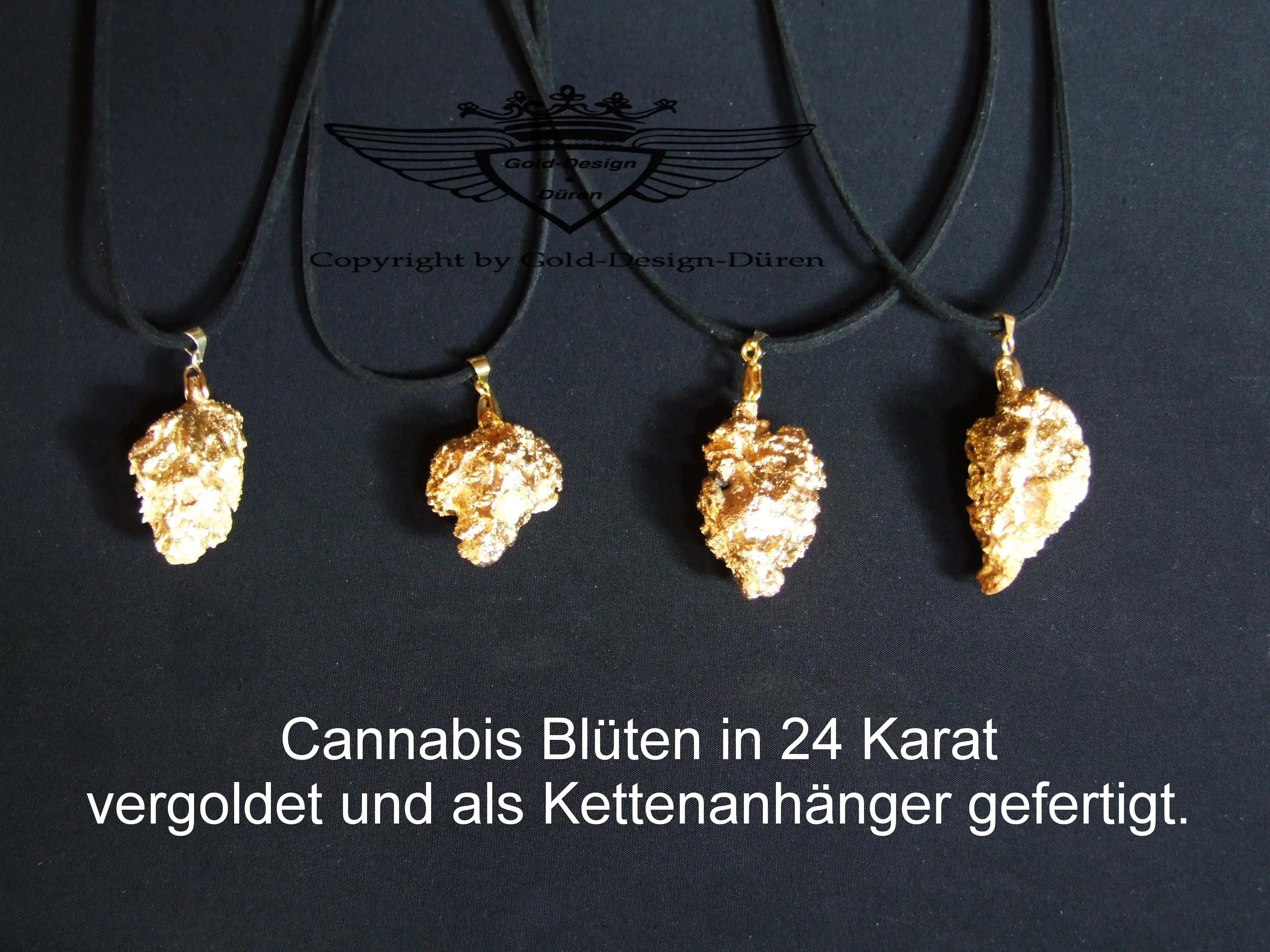 Cannabis Blüten vergoldet