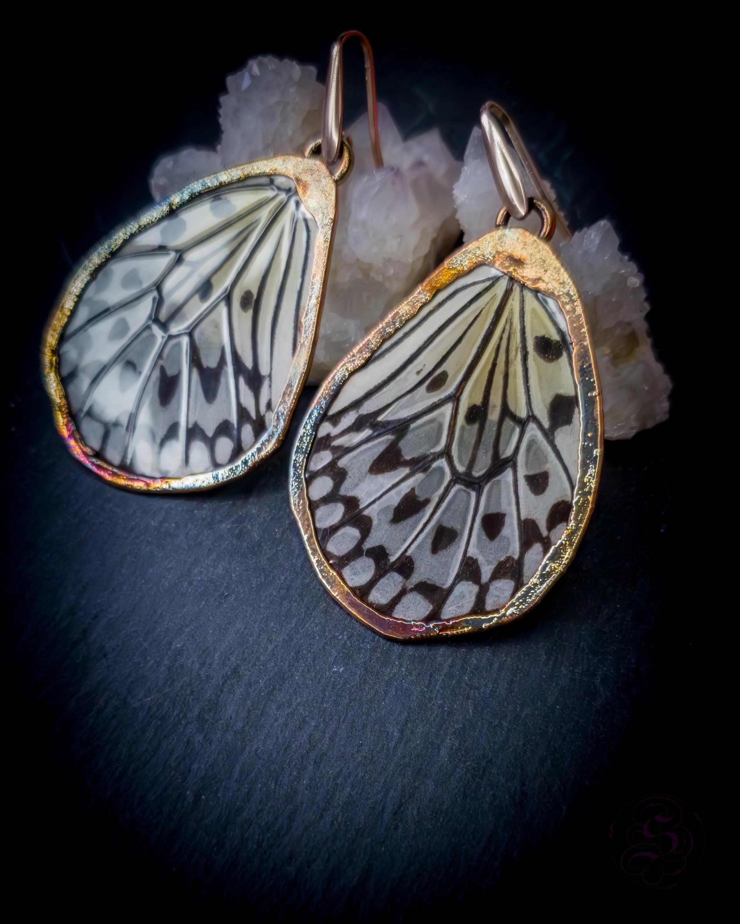 Ohrringe vergoldet, patiniert