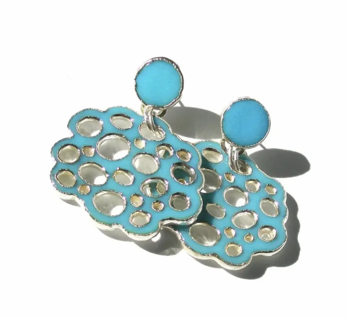 Ohrringe Glas vergoldet und versilbert