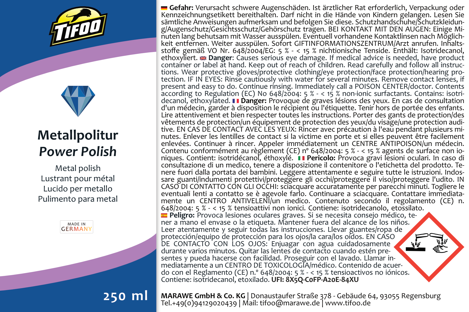 Etikett Metallpolitur Power Polish