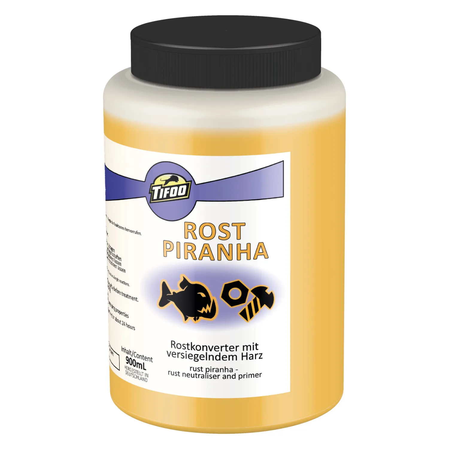 The Rust Piranha simply eats up rust spots - rust converter and primer in one!